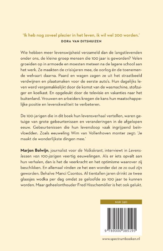 Levenslessen van 100-jarigen achterkant