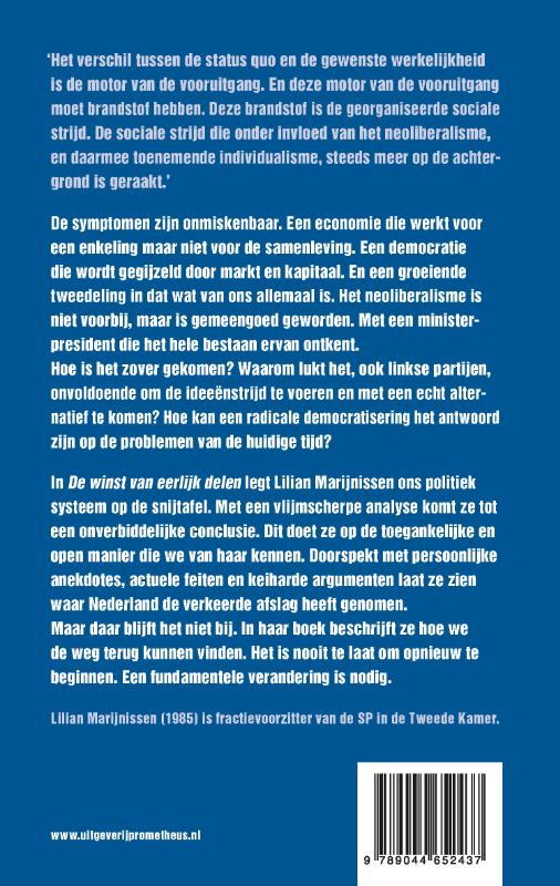 De winst van eerlijk delen achterkant