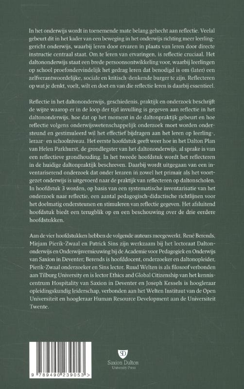 Reflectie in het daltononderwijs achterkant