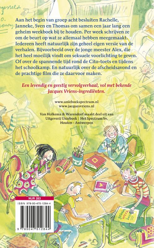 Het geheime weekboek van groep acht achterkant