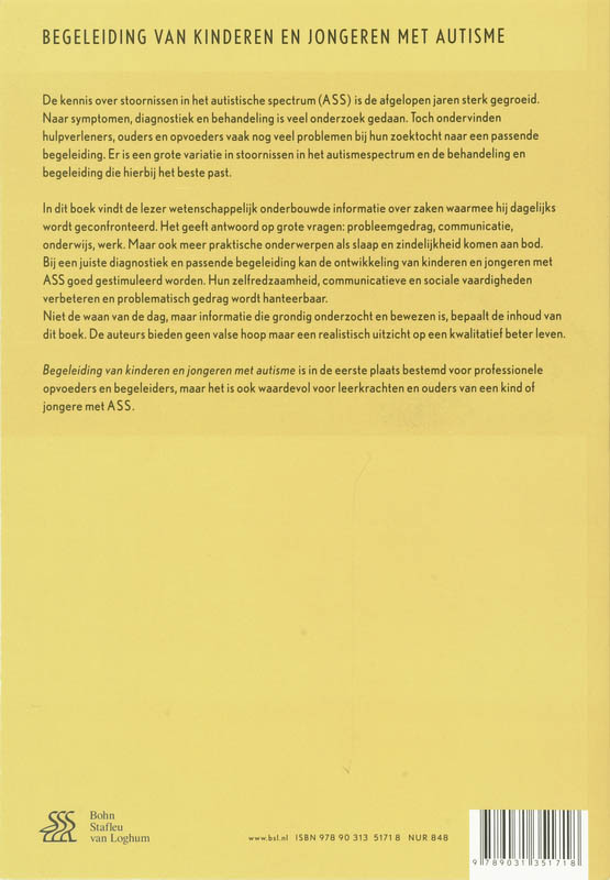 Begeleiding van kinderen en jongeren met autisme achterkant
