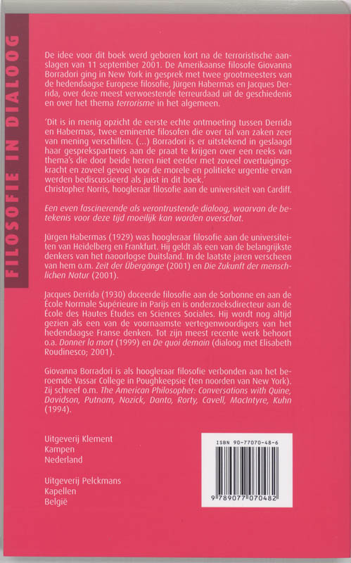 Filosofie in een tijd van terreur / Filosofie in dialoog achterkant