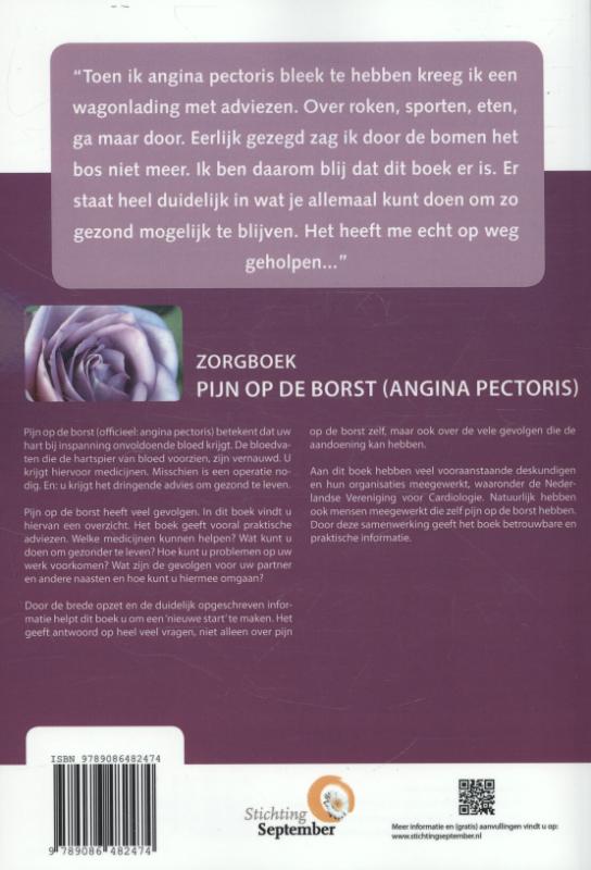 Pijn op de borst / Zorgboek achterkant