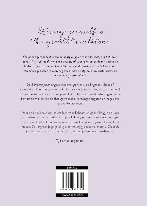 Selfcare planner achterkant