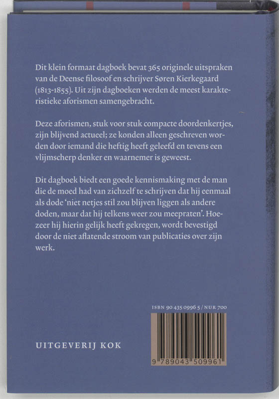 Met Kierkegaard het jaar rond achterkant