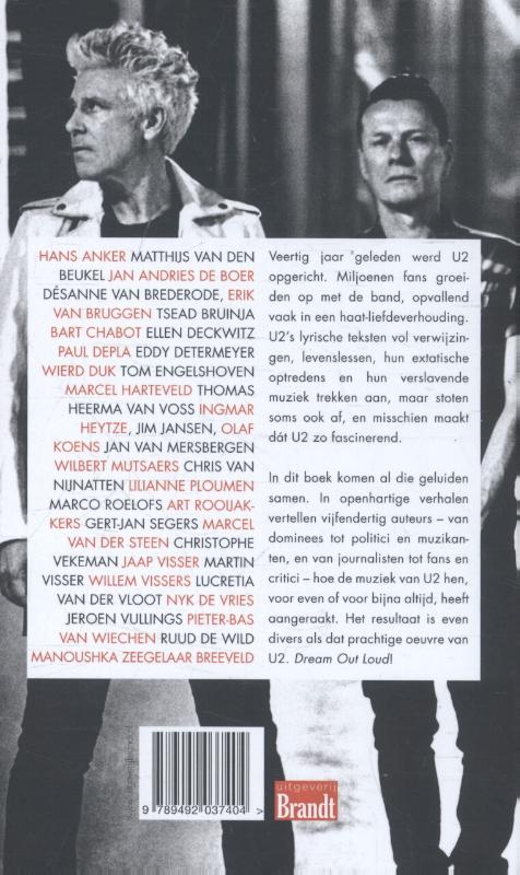 U2 onder een bloedrode hemel achterkant