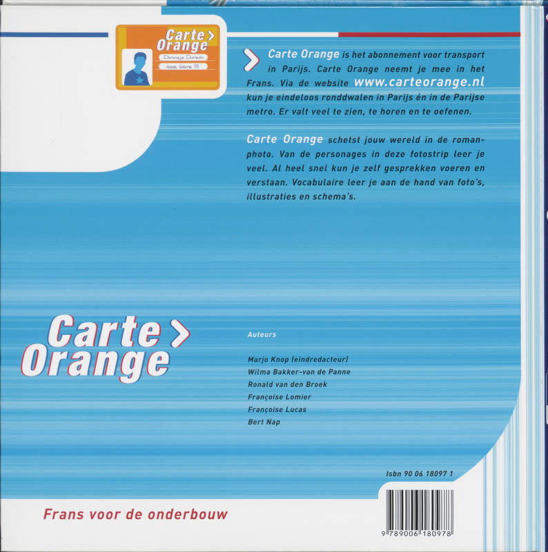 Carte Orange 1 Hv Livre de textes achterkant