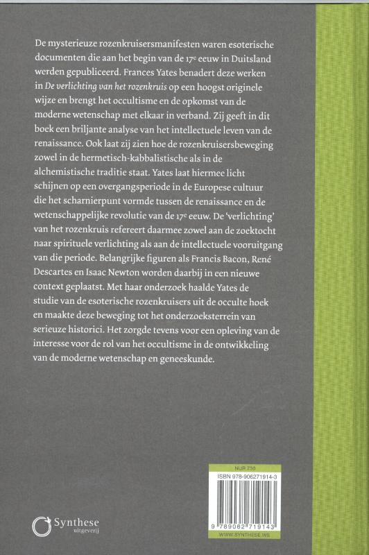 De verlichting van het rozenkruis achterkant