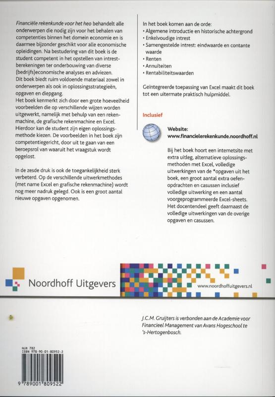Financiele rekenkunde voor het HEO achterkant