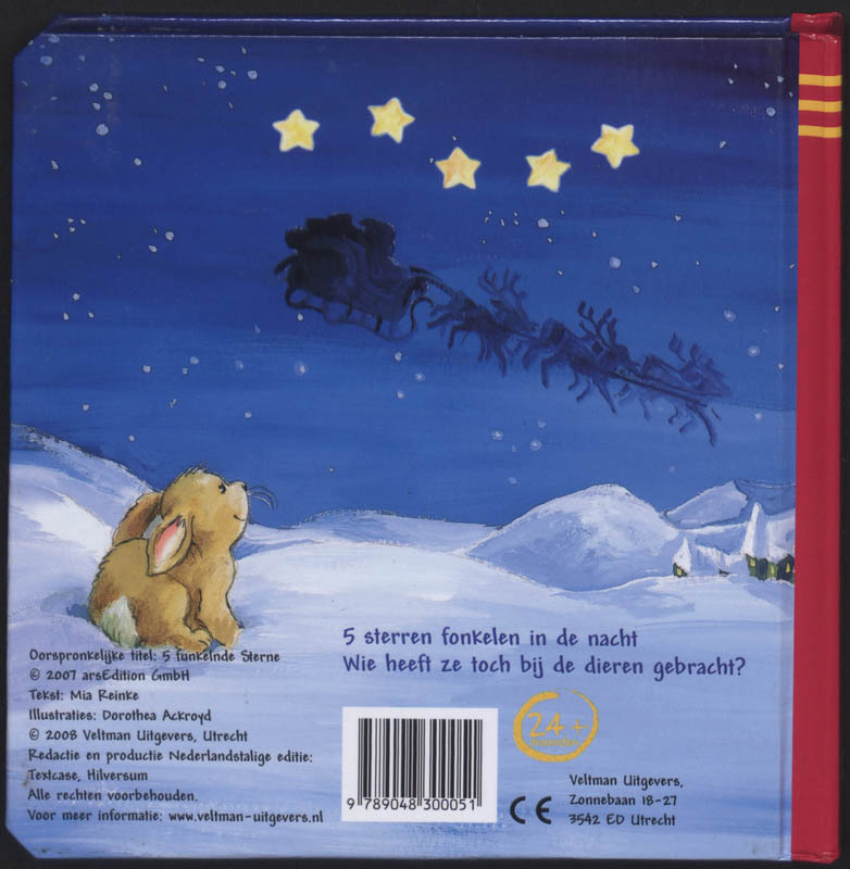 5 fonkelende sterren achterkant