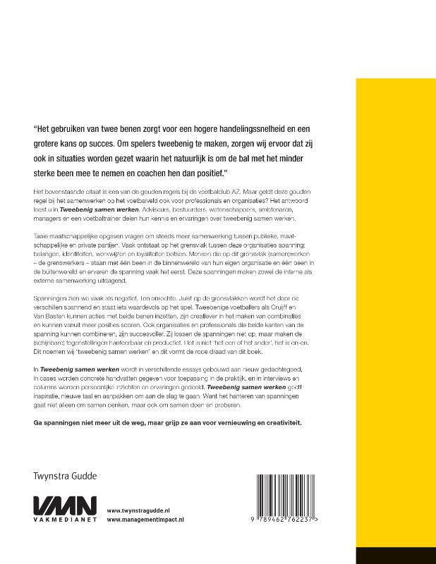 Tweebenig samen werken achterkant