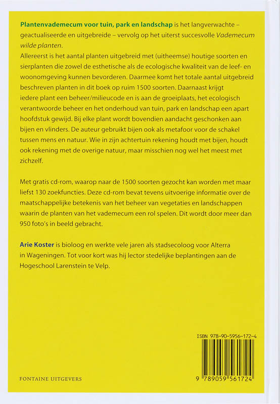 Plantenvademecum voor tuin, park en landschap + CD-rom achterkant