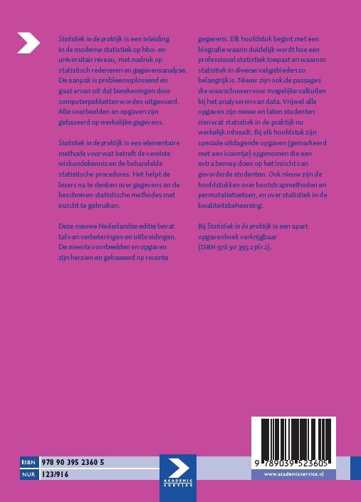 Statistiek in de praktijk Theorieboek achterkant