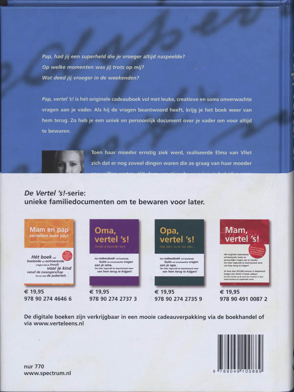 Pap vertel 's / Vertel eens achterkant