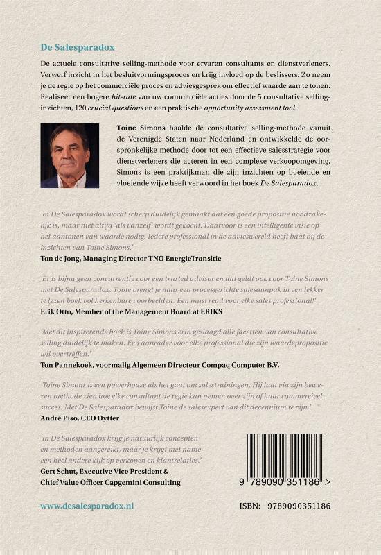 De Salesparadox achterkant