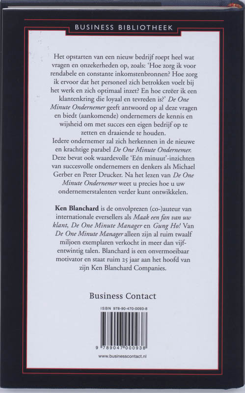 De One Minute Ondernemer / Business bibliotheek achterkant