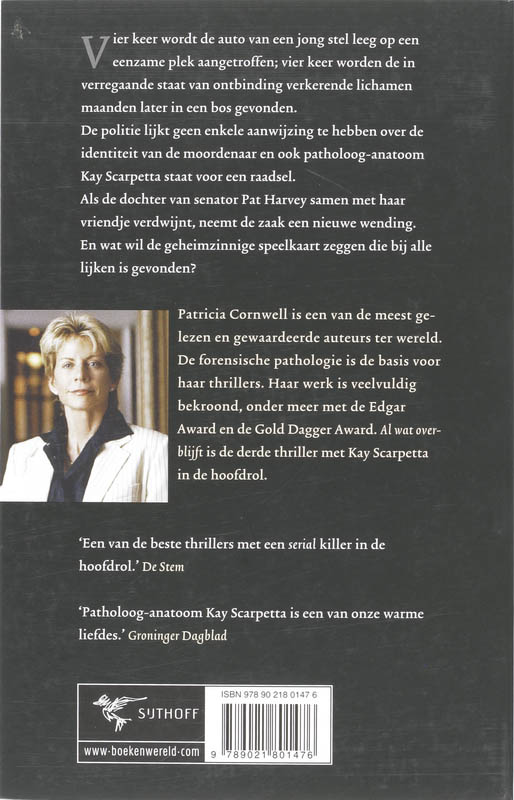 Al wat overblijft / Kay Scarpetta achterkant