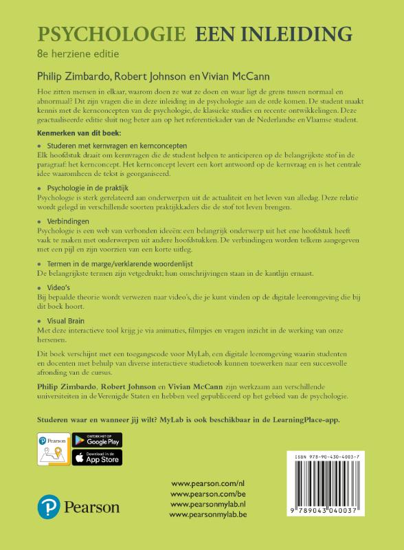 Psychologie, een inleiding achterkant
