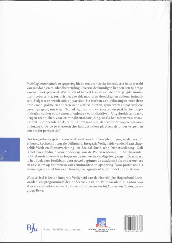 Inleiding criminaliteit en opsporing achterkant