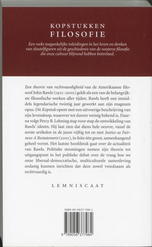 Rawls / Kopstukken Filosofie achterkant