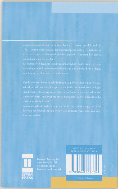 Maatschappelijk werk als ambacht achterkant