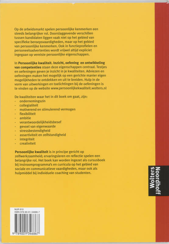 Persoonlijke kwaliteit achterkant