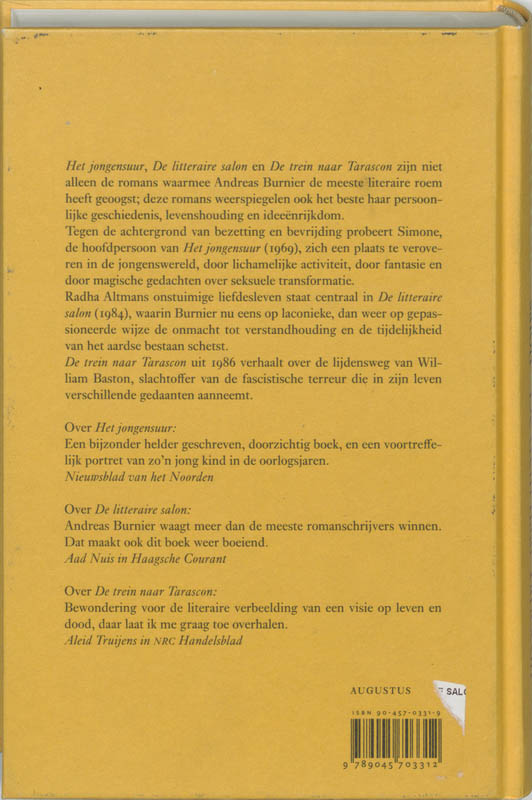 Het jongensuur / De litteraire salon / De trein naar Tarascon  ; 8 ; 3 achterkant