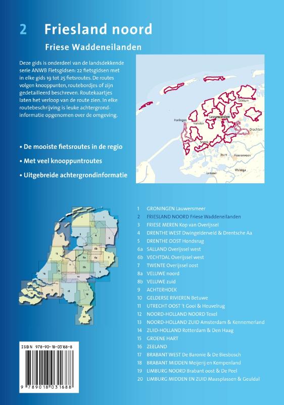 Friesland Noord: Friese Waddeneilanden / ANWB fietsgids / 2 achterkant