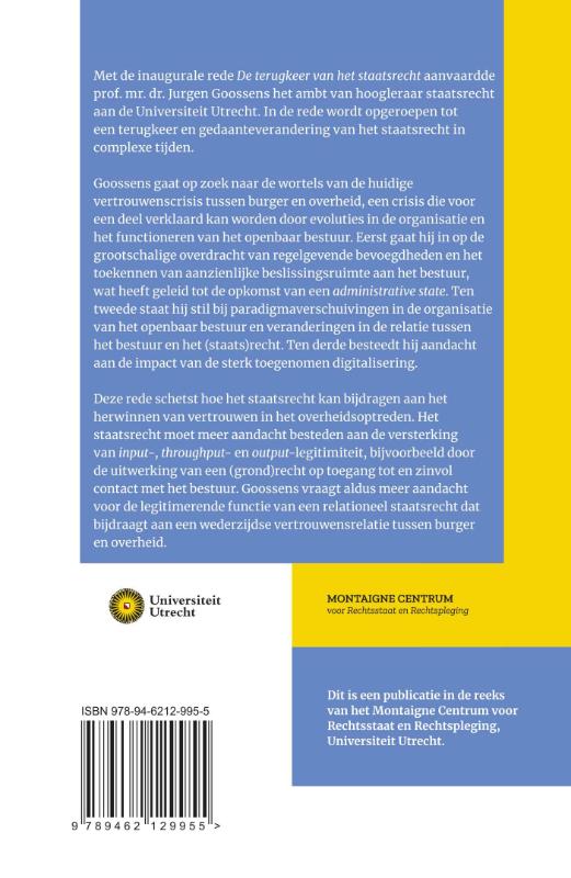 De terugkeer van het staatsrecht / Montaigne / 23 achterkant