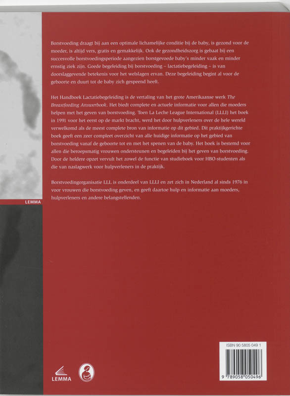 Handboek Lactatiebegeleiding achterkant