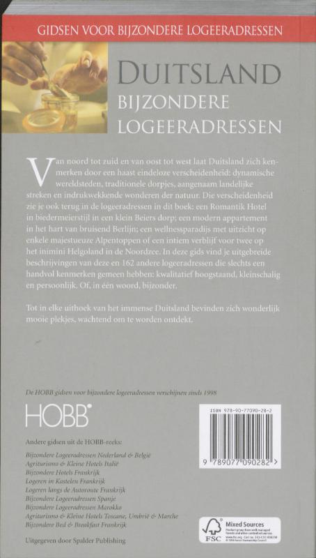 HOBB Gidsen voor bijzondere logeeradressen  -   Duitsland achterkant
