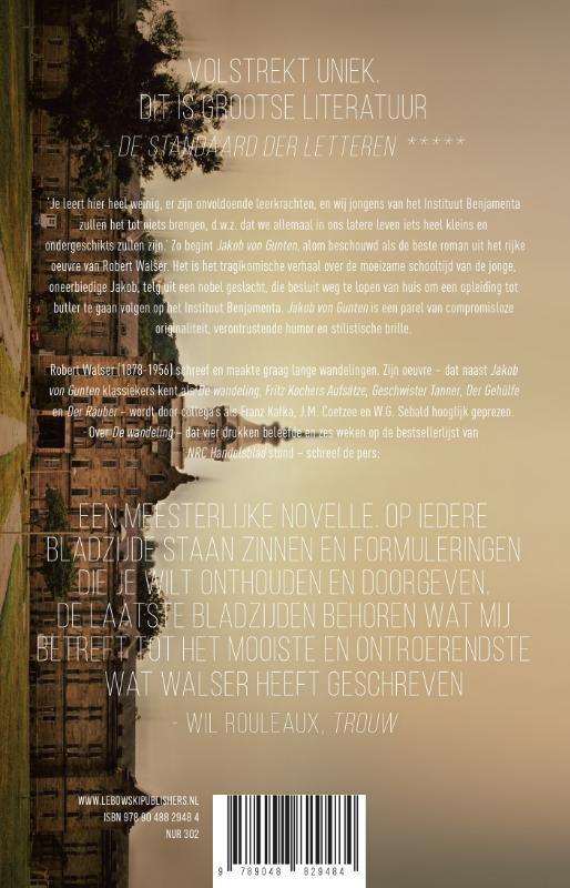 Jakob von Gunten. Een dagboek achterkant