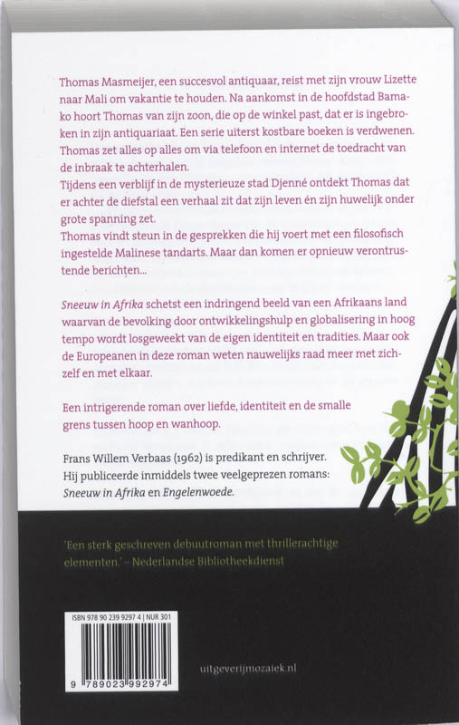 Sneeuw In Afrika achterkant