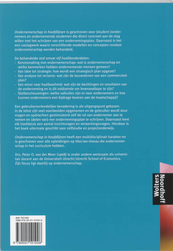 Ondernemerschap in hoofdlijnen achterkant