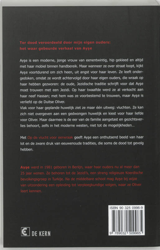 Op De Vlucht Voor Eerwraak achterkant