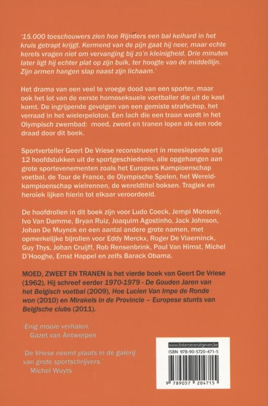 Moed, zweet en tranen achterkant