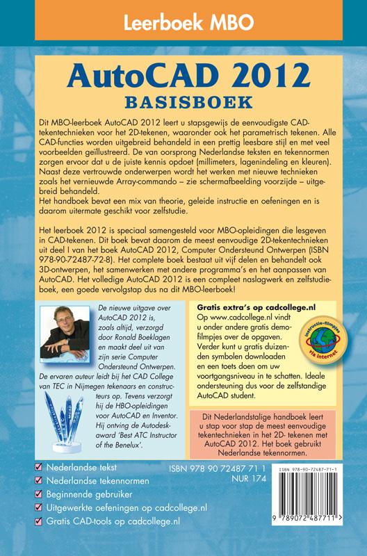 AutoCAD MBO, 2012 Basisboek, leerboek achterkant