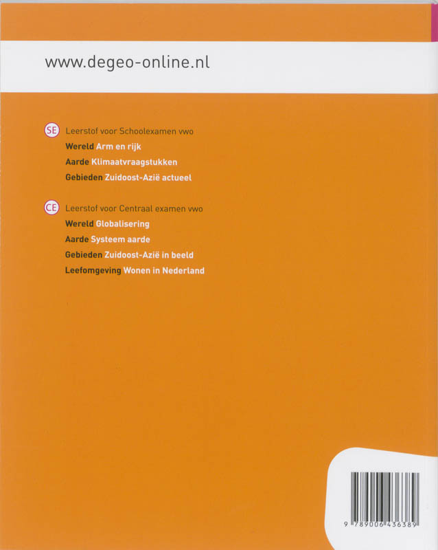 Systeem aarde / 2e fase Vwo / leeropdrachtenboek / De Geo achterkant