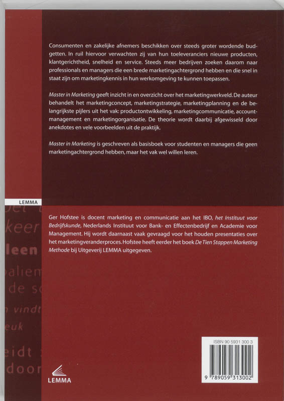 Master In Marketing achterkant