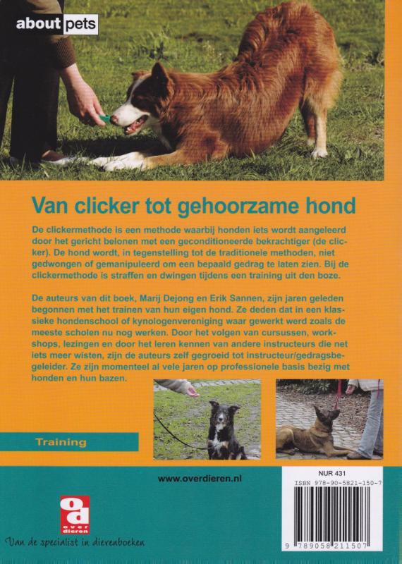 Van clicker tot gehoorzame hond / Over Dieren / 143 achterkant