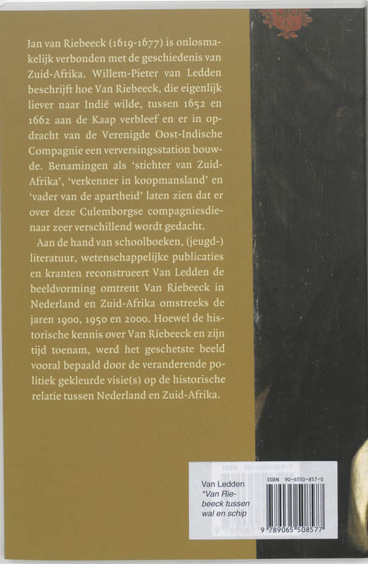 Jan van Riebeeck tussen wal en schip achterkant