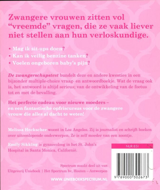 De Zwangerschapstest achterkant