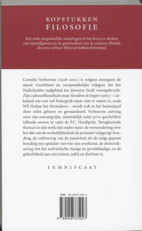Verhoeven / Kopstukken Filosofie achterkant