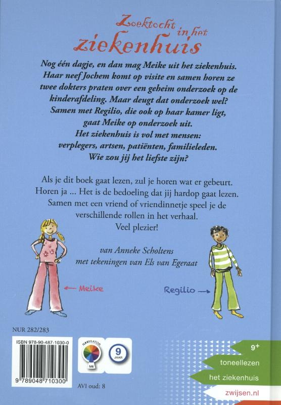 Zoektocht in het ziekenhuis / Toneellezen achterkant