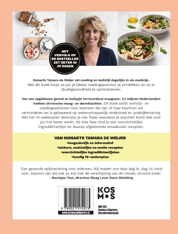 Eet beter voor je maag en darmen met huisarts Tamara de Weijer achterkant