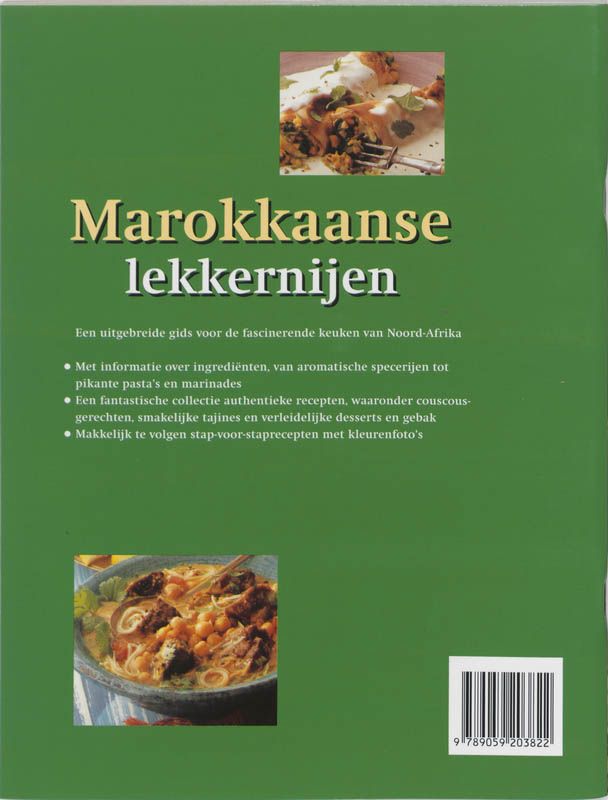 Marokkaanse lekkernijen achterkant