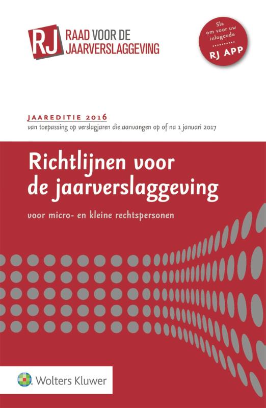 Richtlijnen voor de Jaarverslaggeving 2016