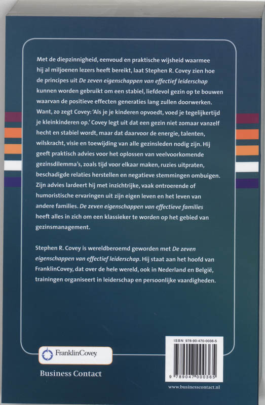 De zeven eigenschappen van effectieve families achterkant