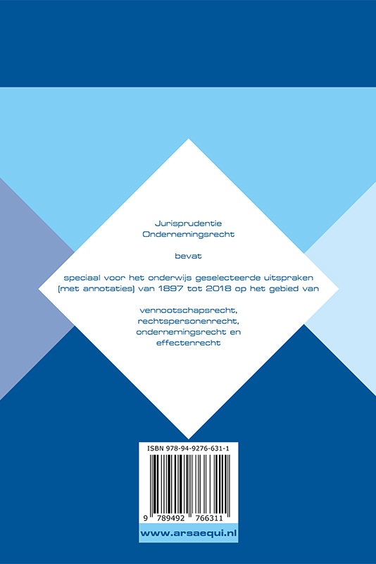 Ondernemingsrecht 1897-2018 / Ars Aequi Jurisprudentie achterkant