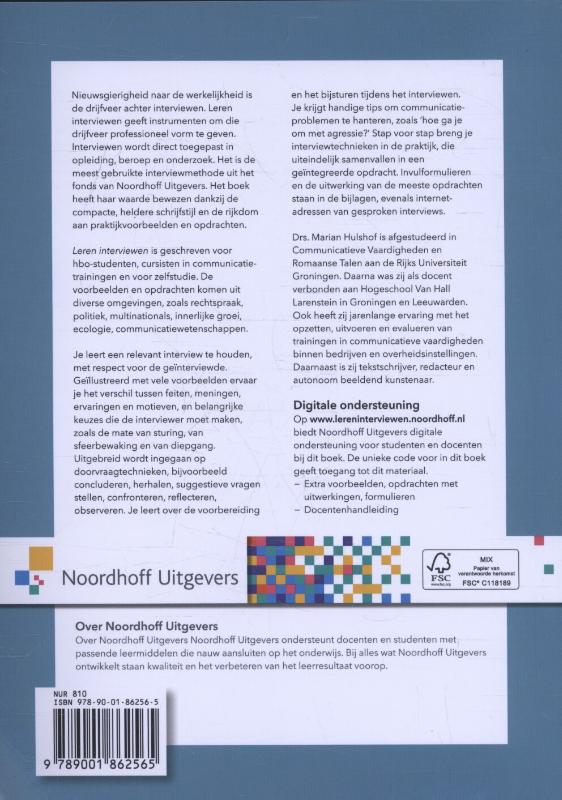 Leren interviewen achterkant